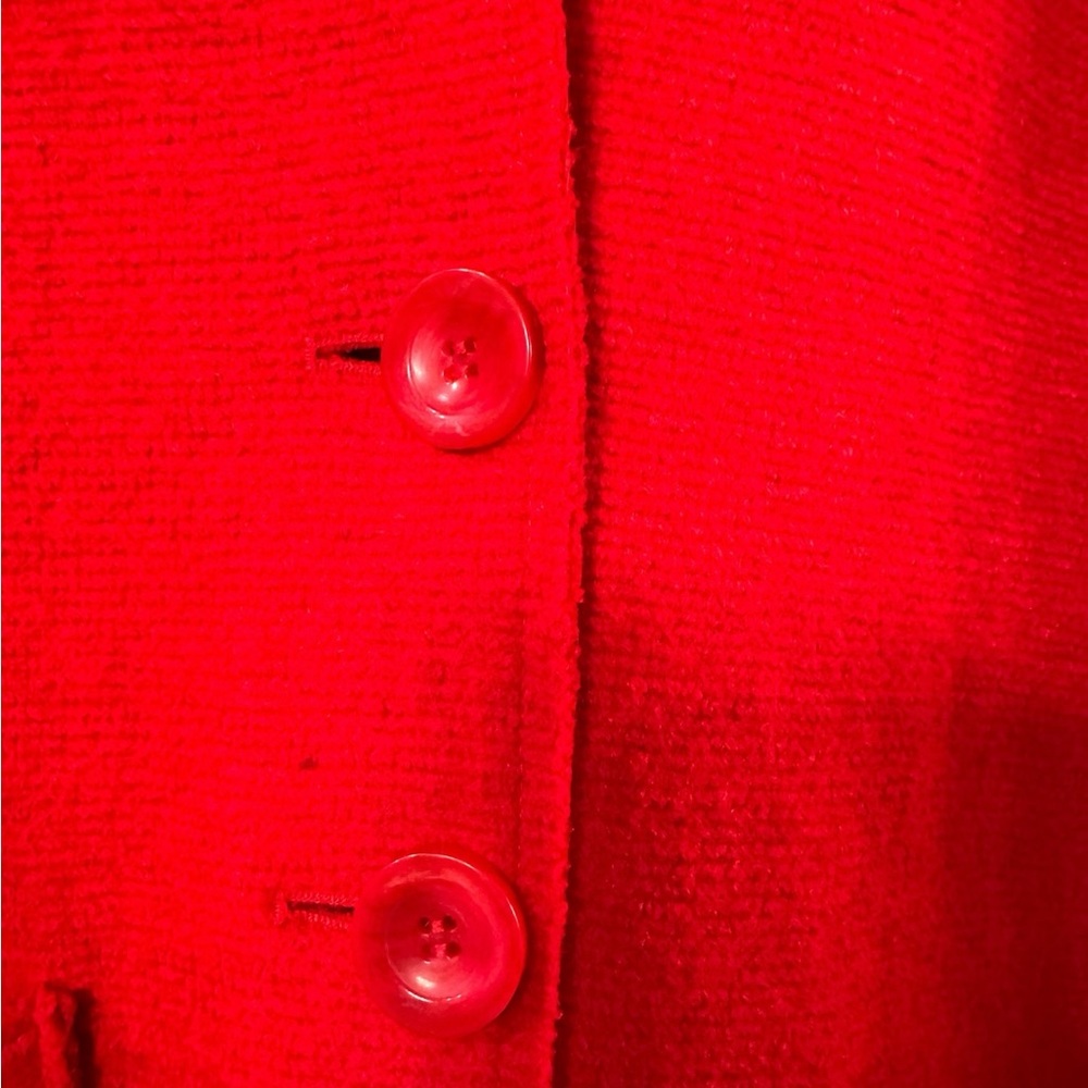 Chico's Red Trench Coat Classic Button-Front Design-size 3 - Picture 3 of 5